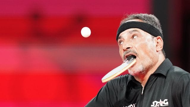 Begeistert im Tischtennis: Der Ägypter: Ibrahim Hamadtou.