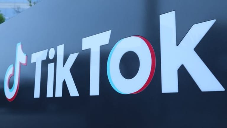 Das Logo des Video-Tausch-Unternehmens TikTok.