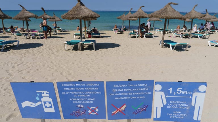 Mallorca: Corona-Regeln am Strand von Palma.