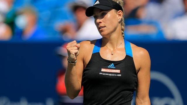 Angelique Kerber jubelt nach einem Punktgewinn.