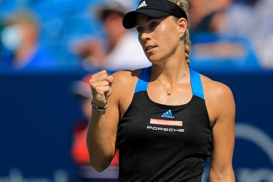 Angelique Kerber jubelt nach einem Punktgewinn.