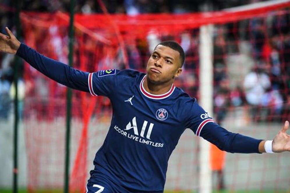 Traf beim Messi-Debüt für Paris Saint-Germain gegen Stade Reims doppelt: Kylian Mbappé.