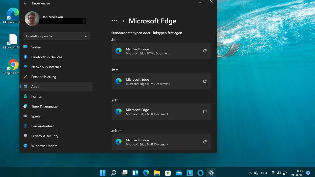 Ein Windows-11-System: Der Wechsel des Standardbrowsers ist hier unnötig kompliziert