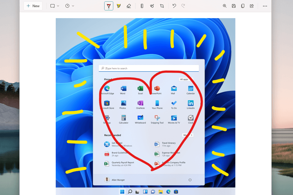 Das Snipping Tool in Windows 11: So wir das Tool in Zukunft aussehen.