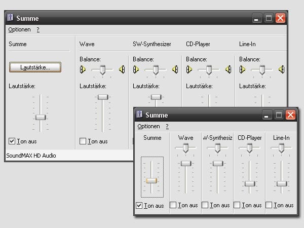 Lautstärkeanzeige verkleinern - XP/Vista: Das Fenster zum Einstellen de Lautstärke für Audiogeräte gibt es in einer detailreichen und in einer kompakten Version. So geht’s: Klicken Sie doppelt auf das Symbol "Lautstärke" in der Taskleiste neben der Uhr. Erscheint das Fenster "Lautsprecher", verkleinern Sie es mit [Strg S]. Erneutes Drücken der Tastenkombination setzt die Einstellung zurück.