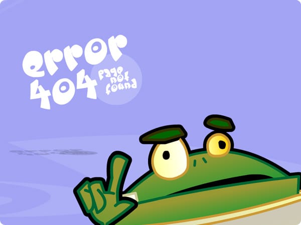 Internet-Fehlerseite Frosch 404 Error