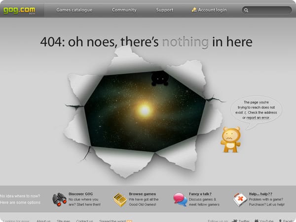 Lustige 404 Error-Seiten (Screenshot: t-online.de)