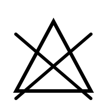 Ist das Dreieck durchgekreuzt, ist Bleichen nicht erlaubt.