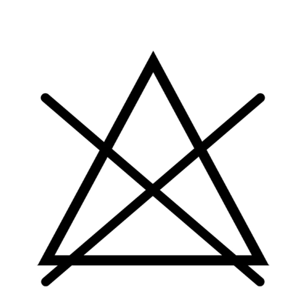 Ist das Dreieck durchgekreuzt, ist Bleichen nicht erlaubt.