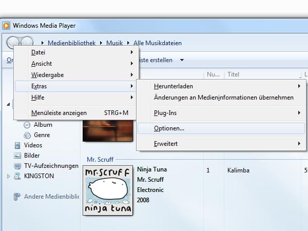 Windows Media Player 12 (Screenshot: t-online.de)