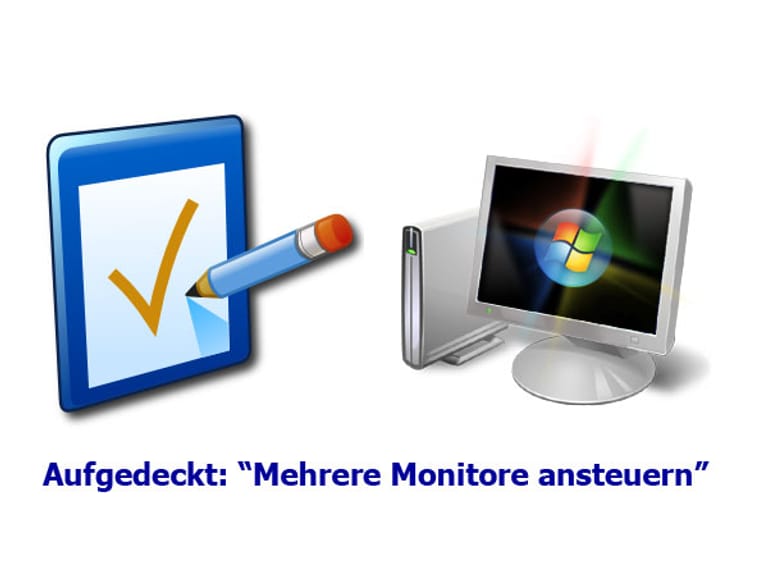 Windows steuert schon länger mehrere Monitore an. Doch in Windows 7 ist es komfortabler und es ermöglicht einen Trick, der bislang nur über eine Zusatzsoftware funktionierte.