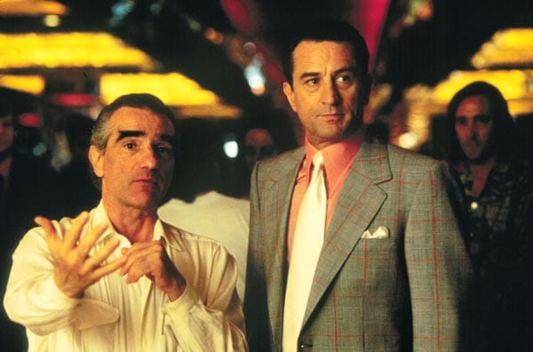 Martin Scorsese (li.) und Robert De Niro am Set von "Casino" (