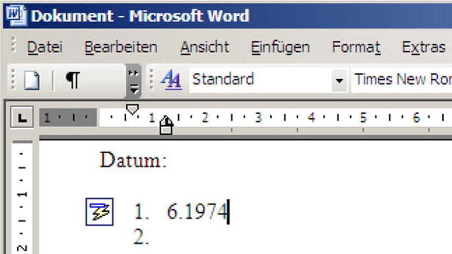 Automatische Nummerierung in Word abschalten