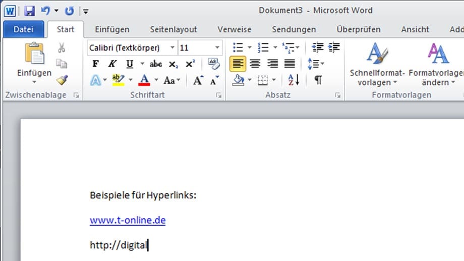 Unnötige Weblinks in Word abschalten