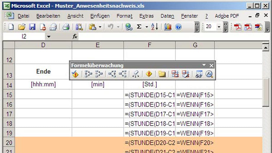 Formelansicht in Excel aktivieren