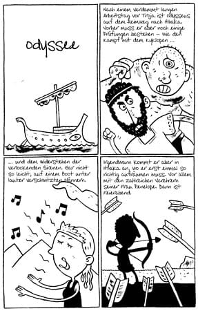 Auszug aus "Odyssee" (Comic aus "Weltliteratur für Eilige" von Henrik Lange, Knaur Verlag)