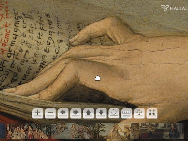 Die filigranen Finger zeigen Details wie Hautfalten an den Gelenken. Die Buchstaben im Buch sind alle einzeln gemalt. (Screenshot: t-online.de)