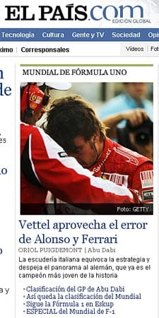 "elpais.com" bedauert Alonsos Fehler