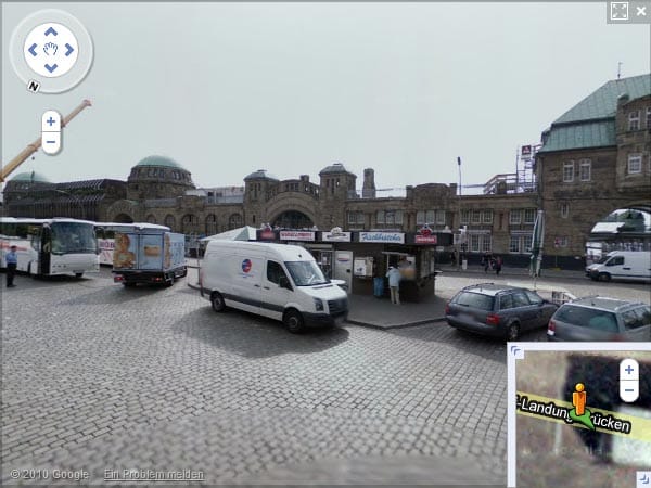 Hamburg: Das Street-View-Fahrzeug ließ sich auch die Landungsbrücken nicht entgehen (