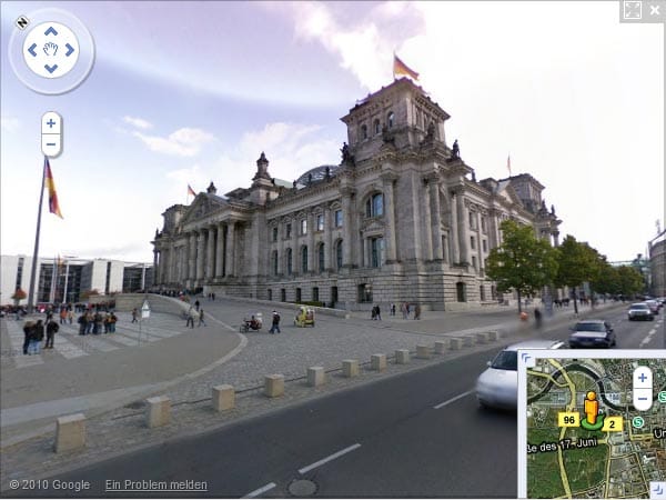 Berlin: Auch am Reichstag sind die Google-Autos vorbeigefahren (