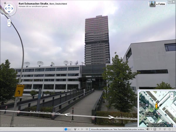Der lange Eugen in Bonn ist nur aus der Distanz zu sehen. (Screenshot: t-online.de)