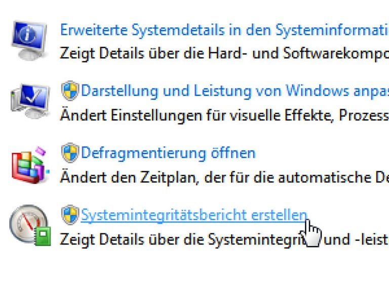 Systemdiagnose von Windows 7 nutzen. (Screenshot: t-online.de)