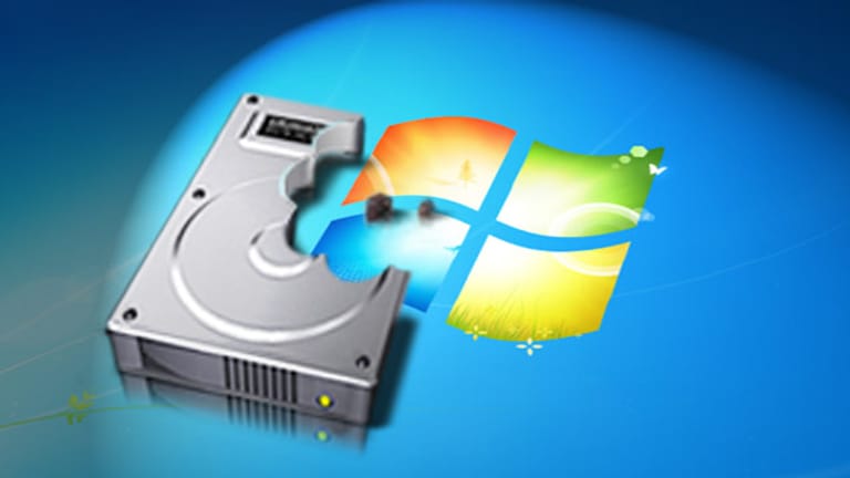 Festplatte und Windows-Logo