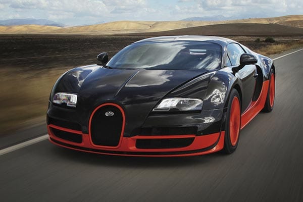 Bugatti Veyron Super Sport: Mit 1200 PS das schnellste in Serie produzierte Auto. Preis: ca. 1,97 Millionen Euro. (