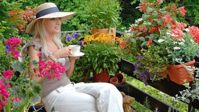 Garten auf dem Balkon.