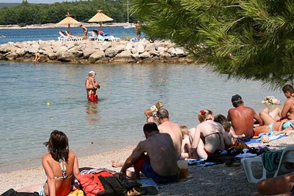Tolle Strände und doch so nah: Punat auf der kroatischen Insel Krk.