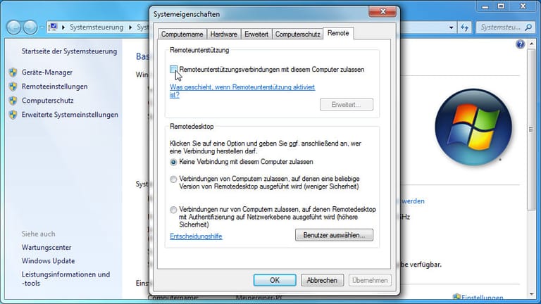 Netzwerkzugriff in Windows 7 deaktivieren