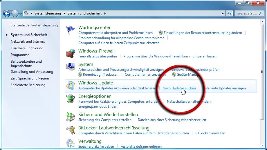 Updates in Windows 7 installieren