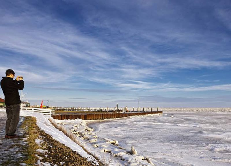Meist sorgt der Golfstrom für milde Winter an der Nordseeküste - Eiswinter sind selten im Wattenmeer. (