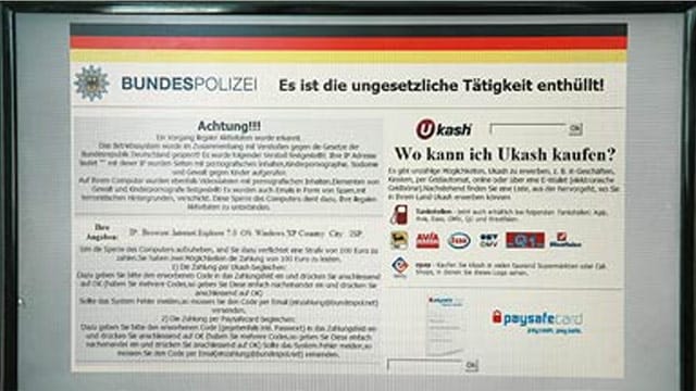 BKA-Trojaner: Ukash Vorschaltseite blockiert Windows.