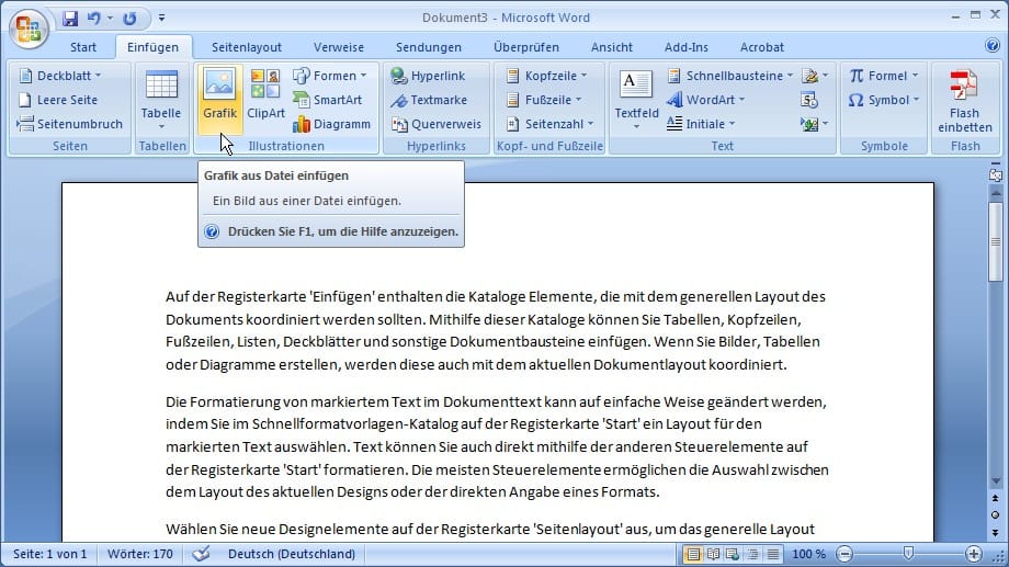 Bilder und Text verbinden in Word