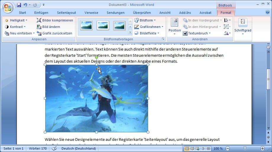 Bild im Text von Word platzieren.