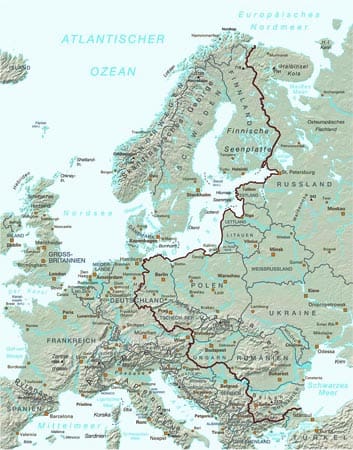 Radfahren quer durch Europa: Streckenverlauf des Iron Curtain Trail