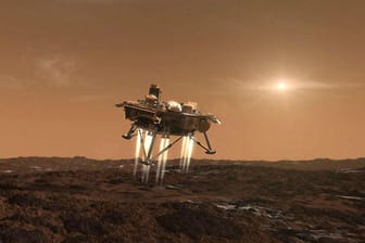 Die künstlerische Darstellung zeigt die Landung der NASA-Sonde "Phoenix" auf dem Mars. Eine bemannte Mission könnte frühestens 2030 realisiert werden