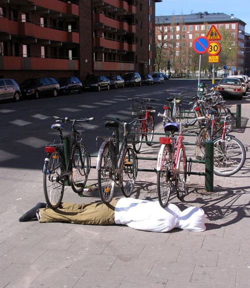 Installation von Mark Jenkins in Malmoe. Installation von Mark Jenkins in Malmoe.