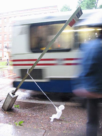 Installation von Mark Jenkins in Washington. Installation von Mark Jenkins in Washington.