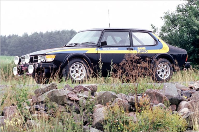 Auf der Basis des 99 entstand Ende der 1970er-Jahre das letzte Rallyeauto von Saab.