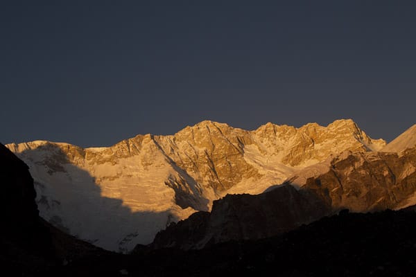 Sonnenuntergang über Kanchanjunga.