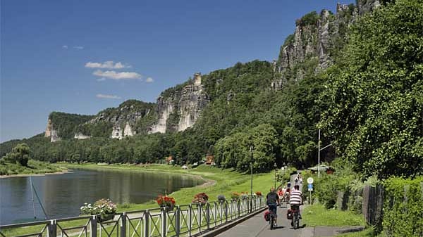 Elbradweg: Weiße Brüche bei Wehlen.