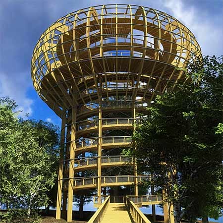 Der Wipfelpfad wird zu einem 40 Meter hohen Turm aus Holz führen.