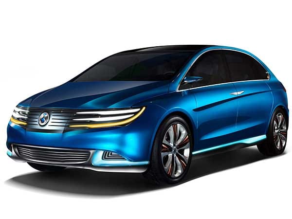 Daimler und der chinesische Kooperationspartner BYD stellen in Peking das Elektrokonzept Denza vor, das 2013 in Serie gehen soll.