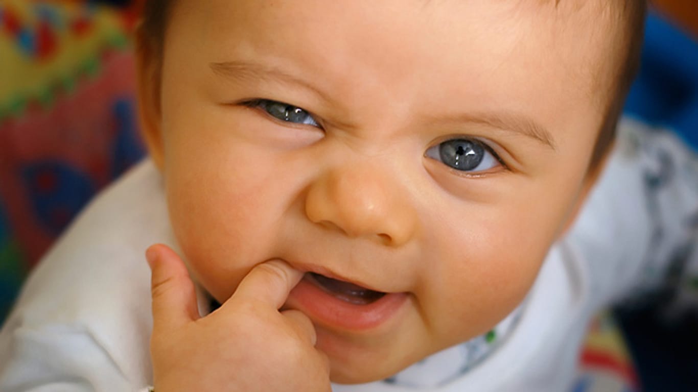 In der oralen Phase landet alles mögliche im Mund der Babys - nicht nur die Finger.