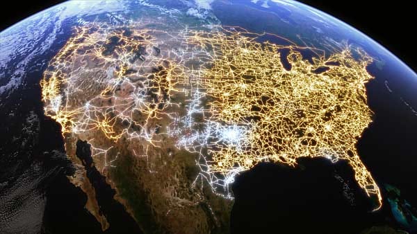 Ein Rückgrat der USA - das Elektrizitätsnetz: Zwar hatten schon 1890 200 Städte Elektrizität, doch erst die Verknüpfung dieser isolierten Systeme schuf ein modernes Stromnetz.