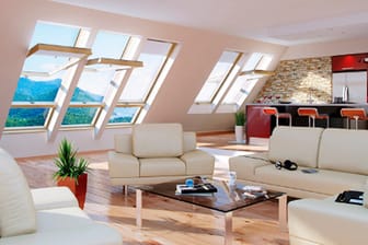 Vor allem bei Dachfenstern kommen Schwingfenster häufig zum Einsatz.