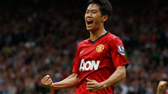 Shinji Kagawa bejubelt seinen ersten Treffer für ManUnited.
