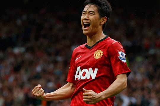 Shinji Kagawa bejubelt seinen ersten Treffer für ManUnited.